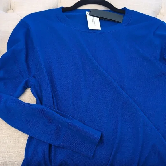 Banana Republic Royal Blue Silk Cashmere Sweater Large NWT - Picture 7 of 8